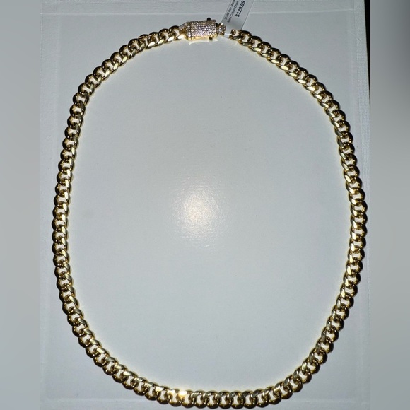 Jewelry - New 10mm Box Monaco Lock Miami Cuban 24” Gold Chain